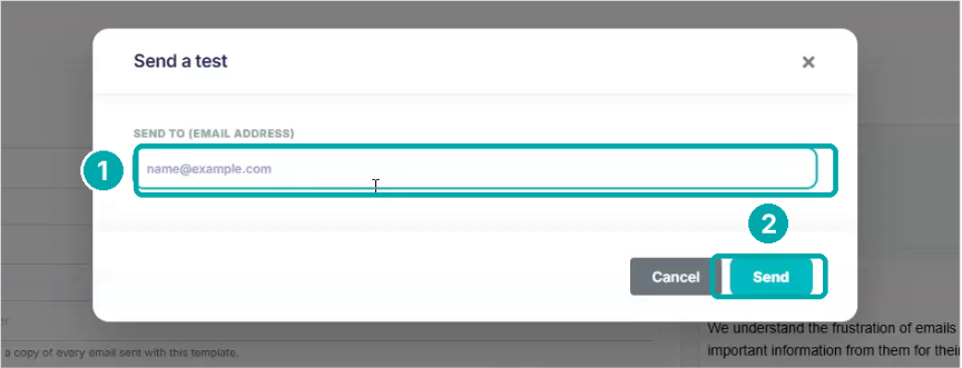 Send a test dialog