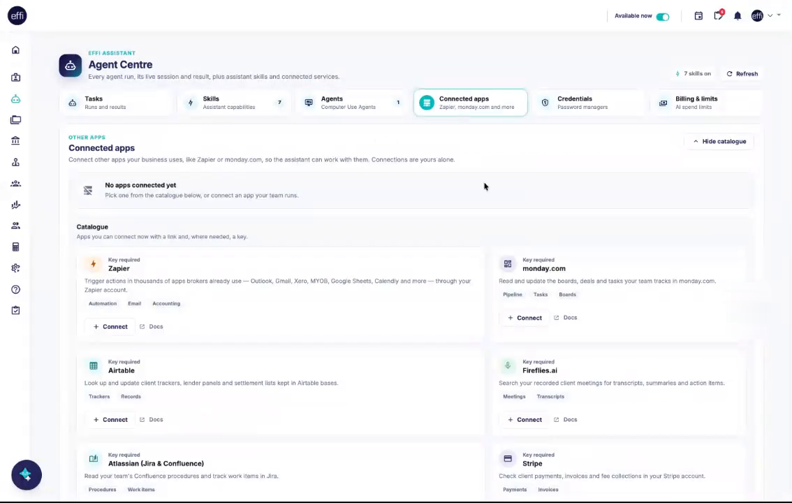 The Connected apps catalogue