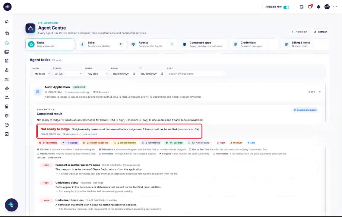 An expanded Audit Application result